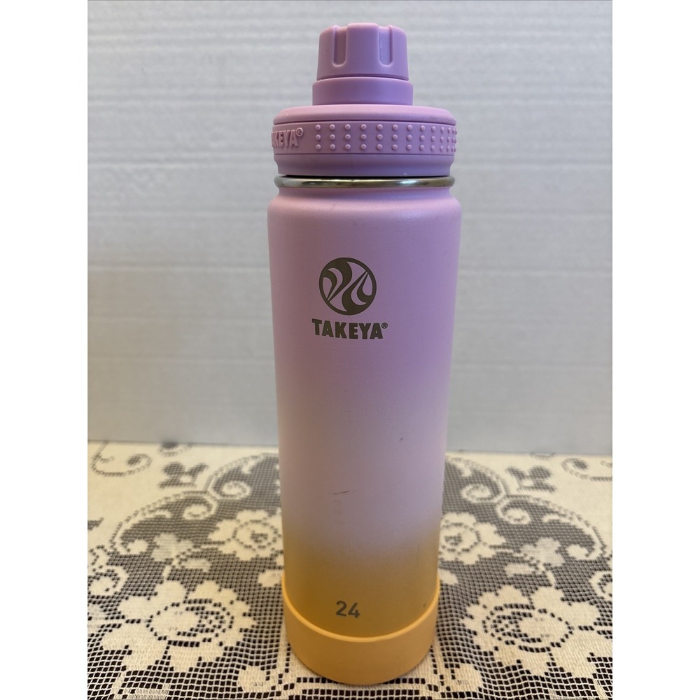 Takeya Actives 24 Ounce Insulated Stainless Steel Water Bottle Ombre Design EUC